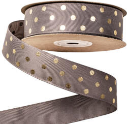 Valex Decor Arany pöttyös ripsz szalag 25mm x 20m - Szürke (DG25-09)