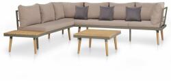 vidaXL Set mobilier cu perne, 4 piese, maro, lemn acacia 44239