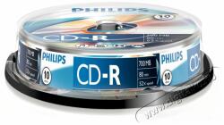 Philips CD-R80CB 52x Cake box lemez 10db/csomag