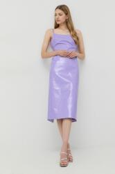 Bardot ruha lila, midi, egyenes - lila XS