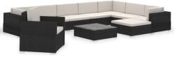 vidaXL Set mobilier cu perne, 12 piese, negru, poliratan 41263