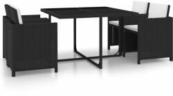 vidaXL Set mobilier cu perne, 5 piese, negru, poliratan 43898