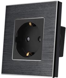 Luxion Priza Simpla LUXION cu rama din aluminiu (LX-1MP010A-B) - evomag