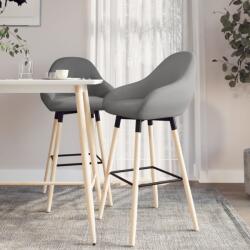 vidaXL Scaune de bar, 2 buc. , gri deschis, material textil (338710)
