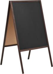 vidaXL Tablă neagră cu două fețe, lemn cedru, verticală, 60 x 80 cm (246428) - vidaxl