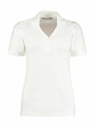 Kustom Kit Női rövid ujjú galléros póló Kustom Kit Women's Regular Fit Comfortec V Neck Polo M, Fehér