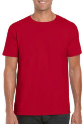 Gildan Férfi póló Rövid ujjú Gildan Softstyle Ring Spun T-Shirt - L, Meggypiros