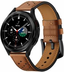 Samsung Galaxy Watch 5 / 5 Pro (40 / 44 / 45 mm) okosóra szíj - TECH-PROTECT Leather barna bőr szíj (20 mm szíj szélesség)