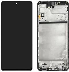 Samsung Galaxy M51 M515F - LCD Kijelző + Érintőüveg + Keret (Celestial Black) TFT, Celestial Black