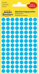 Avery Etikett címke, o8mm, jelölésre, 104 címke/ív, 4 ív/doboz, Avery kék (AV3011) - pencart