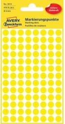 Avery Etikett címke, o8mm, jelölésre, 104 címke/ív, 4 ív/doboz, Avery sárga (AV3013) - pencart