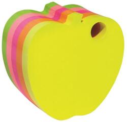 DONAU Öntapadó jegyzettömb, alma alakú, 400 lap, DONAU, vegyes neon színek (D7563) - pencart
