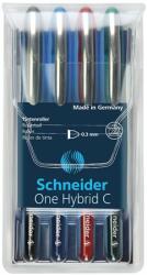 Schneider Rollertoll készlet, 0, 3 mm, SCHNEIDER One Hybrid C, 4 szín (TSCOHC03K4) - pencart