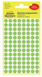 Avery Etikett címke, o8mm, jelölésre, neon 104 címke/ív, 4 ív/doboz, Avery zöld (AV3179) - pencart