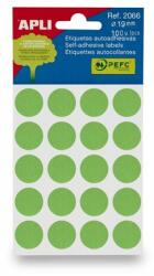 APLI Etikett, 19 mm kör, kézzel írható, színes, APLI, zöld 100 etikett/csomag (LCA2066) - pencart