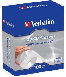 Verbatim CD/DVD boríték, papír, ablakos, bebújtatós fül, VERBATIM, fehér (V49976) - pencart