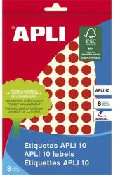APLI Etikett, 10 mm kör, kézzel írható, színes, APLI, piros, 1008 etikett/csomag (LCA2732) - pencart