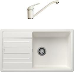 BLANCO 523328+2560/PS98 - Blanco Legra XL 6 S gránit mosogató fehér + Olasz álló csaptelep fehér szett (523328+2560/PS98)