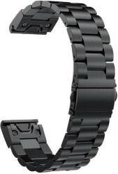 Ricardo Brățară din oțel Ricardo 26mm (pentru Garmin Fenix 7X/6X/5X, Tactix etc. ), neagră V1, QuickFit