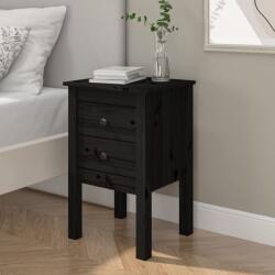 vidaXL Noptieră, negru, 40x35x61, 5 cm, lemn masiv de pin (813697)