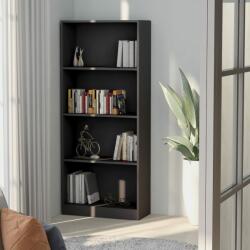 vidaXL Bibliotecă cu 4 rafturi, gri, 60x24x142 cm, PAL (800875) Biblioteca
