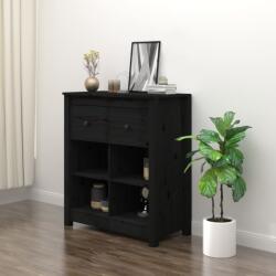 vidaXL Servantă, negru, 70x35x80 cm, lemn masiv de pin (813768) Comoda