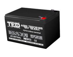 TED Electric Acumulator AGM VRLA 12V 12, 5A dimensiuni 151mm x 98mm x h 95mm F2 TED Battery Expert Holland TED002754 (AC.TD.12V.BK1.12.0001)