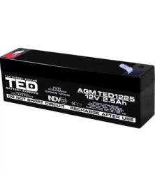 TED Electric AC. TD. 12V. BK1.2. 5.0001 - Acumulator AGM VRLA 12V 2, 5A dimensiuni 178mm x 34mm x h 60mm F1 TED Battery Expert Holland TED003096 (AC.TD.12V.BK1.2.5.0001)