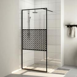 vidaXL fekete zuhanyfal átlátszó ESG üveggel 80 x 195 cm (151028) - vidaxl