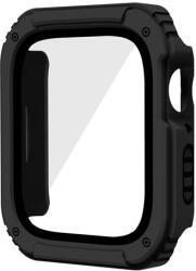 gigapack Műanyag keret (BUMPER, ütésálló + kijelzővédő üveg) FEKETE Apple Watch Series SE 44mm (GP-125067)