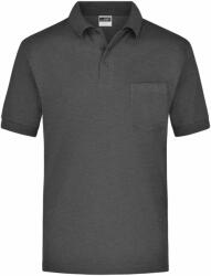 James & Nicholson (Daiber) Tricou pentru bărbați polo cu buzunar JN026 - Antracit prespălat | XXL (1-JN026-51634)