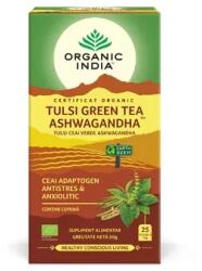 Organic India Ceai Tulsi Ashwagandha si Ceai Verde Adaptogen Anxiolitic 25 plic NOU
