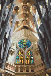  Festés számok szerint - Sagrada Família belülről Méret: 40x60cm, Keretezés: Keret nélkül (csak a vászon)