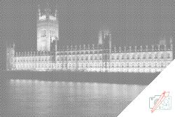 PontPöttyöző - Westminster-palota Méret: 40x60cm, Keretezés: Keret nélkül (csak a vászon), Szín: Zöld