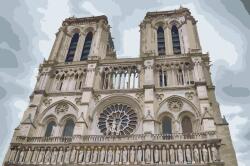 Festés számok szerint - Notre-Dame-székesegyház 2 Méret: 40x60cm, Keretezés: Keret nélkül (csak a vászon)