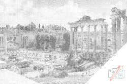PontPöttyöző - Forum Romanum, Róma Méret: 40x60cm, Keretezés: Keret nélkül (csak a vászon), Szín: Fekete