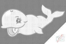 PontPöttyöző - Kacagó bálna Méret: 40x60cm, Keretezés: Keret nélkül (csak a vászon), Szín: Piros