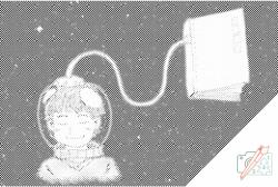 PontPöttyöző - Űrhajós Méret: 40x60cm, Keretezés: Keret nélkül (csak a vászon), Szín: Fekete