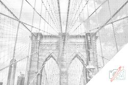 PontPöttyöző - Brooklyn híd 3 Méret: 40x60cm, Keretezés: Keret nélkül (csak a vászon), Szín: Piros