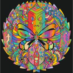 Festés számok szerint - Mandala pillangóval Méret: 50x50cm, Keretezés: Keret nélkül (csak a vászon)