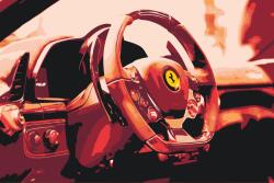 Festés számok szerint - Ferrari kormánykerék Méret: 40x60cm, Keretezés: Keret nélkül (csak a vászon)