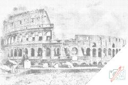 PontPöttyöző - Colosseum illusztráció Méret: 40x60cm, Keretezés: Keret nélkül (csak a vászon), Szín: Zöld