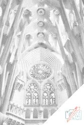  PontPöttyöző - Sagrada Família belülről Méret: 40x60cm, Keretezés: Keret nélkül (csak a vászon), Szín: Zöld