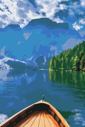 Festés számok szerint - Braies-tó, Olaszország Méret: 40x60cm, Keretezés: Keret nélkül (csak a vászon)