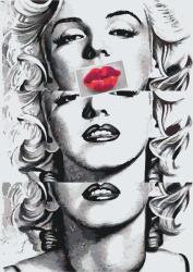 Festés számok szerint - Marilyn Monroe ajkai Méret: 50x50cm, Keretezés: Keret nélkül (csak a vászon)