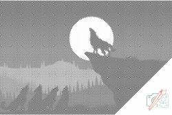  PontPöttyöző - Farkas éjjel Méret: 40x60cm, Keretezés: Keret nélkül (csak a vászon), Szín: Piros