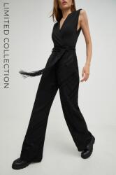 Answear Lab nadrág női, fekete, magas derekú széles - fekete L - answear - 14 385 Ft