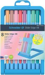 Schneider Golyóstoll készlet, 0, 7 mm, kupakos, SCHNEIDER Slider Edge XB Pastel, 8 különböző pasztell szín (TSCSLEXPV8) - pencart