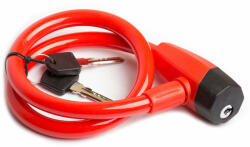 Kábelzár erősített kulcsos piros 12 x 650 mm (ZX1248)