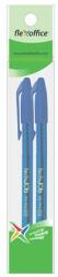 FlexOffice Golyóstoll, 0, 4 mm, 2 db/bliszter, kupakos, FLEXOFFICE TechJob, kék (FOGT016BLK) - pencart